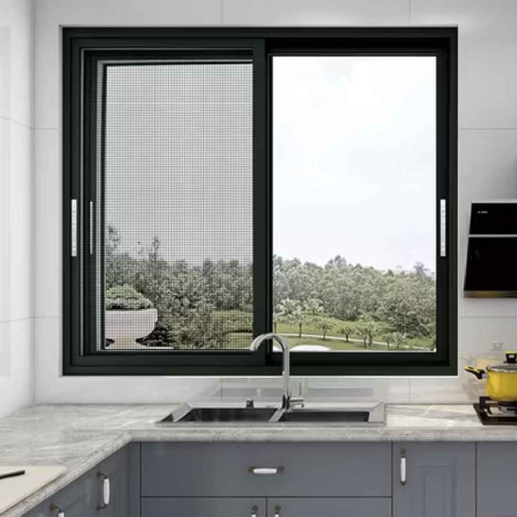 Model jendela Aluminium ruang tamu minimalis terbaru dengan kusen slim